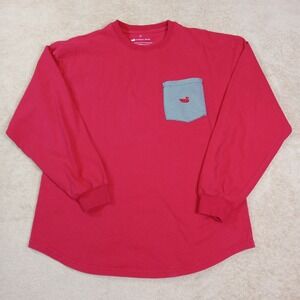 Southern Marsh Long Sleeve Crew Neck T-Shirt With Pocket Men's‎ Small Red